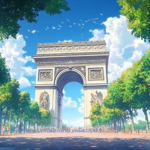jaidi1504_a_beautiful_arc_de_triomphe_in_Paris_in_summer_in_the_83393d2d-9356-4592-b271-18fe88b71fd5